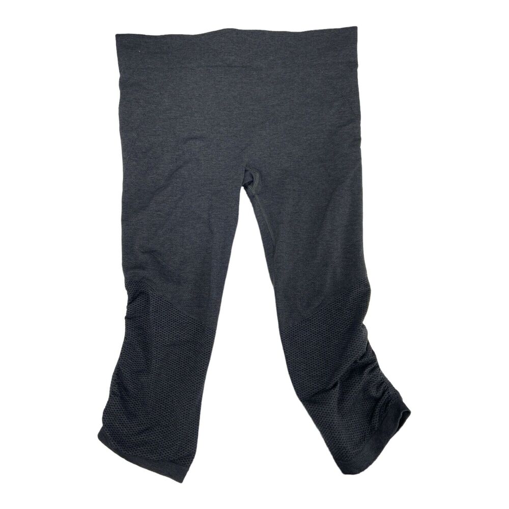 Ivivva by Lululemon Girls Size 14 Cropped Ruched Running Leggings Gray